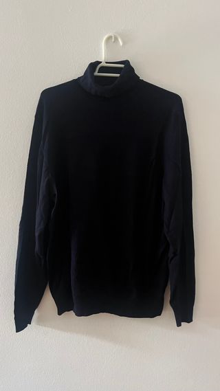 Jersey hombre cuello alto azul