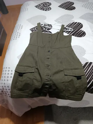 Vestido Peto Mujer Verde Militar