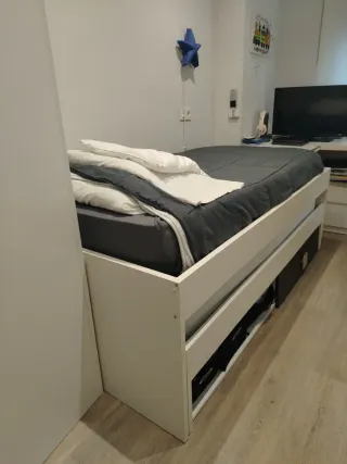 Cama nido con cajones + 2 colchones de 90