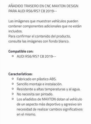 AÑADIDO TRASERO EN CNC MAXTON DESIGN PARA AUDI RS6