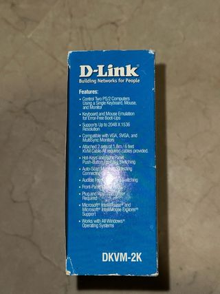 Switch KVM D-Link DKVM-2K 2 Puertos PS/2 + VGA