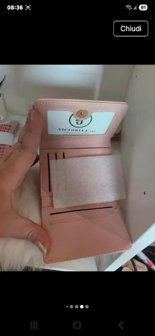 Set Portafoglio e Calze Rosa