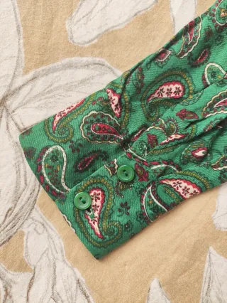 Vestido Mango verde estampado paisley