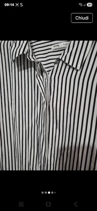 Camicia donna a righe bianche e nere