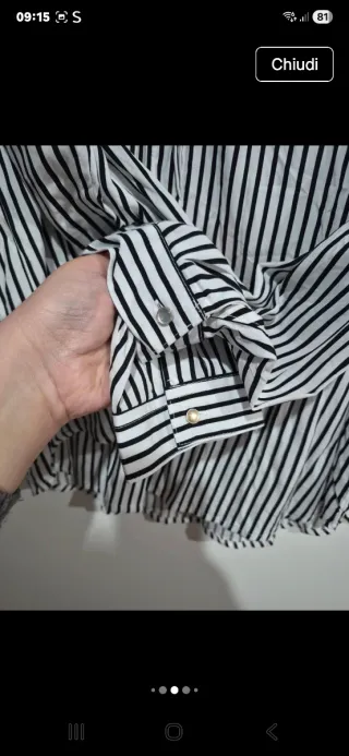 Camicia donna a righe bianche e nere