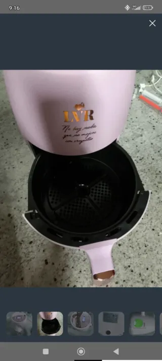 Freidora de aire rosa 180°C