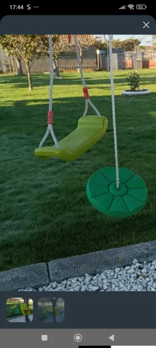 Columpios de jardín para niños.