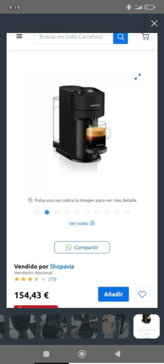 Cafetera de cápsulas Nespresso