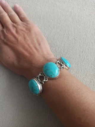 Pulsera Plata y Turquesas