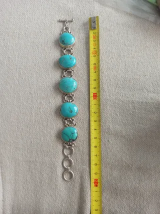 Pulsera Plata y Turquesas