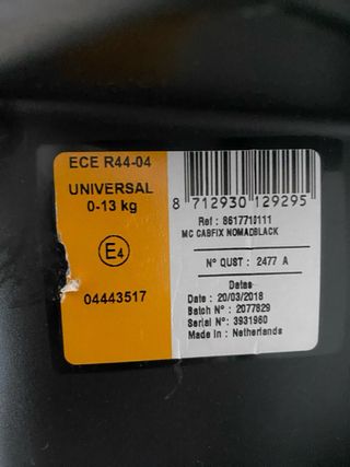 Maxi-Cosi Silla de Coche Bebé 0-13kg