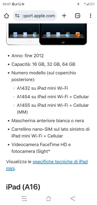 iPad mini 2012 Wi-Fi + Cellulare Bianco