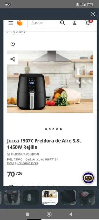 Freidora de aire JOCCA 200°
