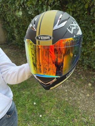 Casco moto YEMA con visera espejada