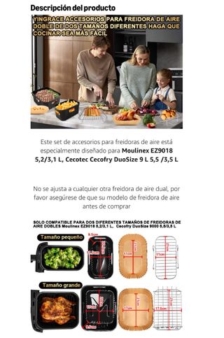 Accessori per friggitrice ad aria senza olio Dual Zone per Cecot