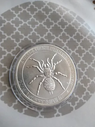 Moneda Plata 1 Oz Araña Australia 2015