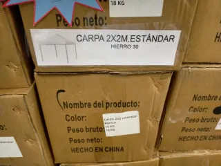 Carpa Plegable 2X2 Estándar Hierro 30 mm, Blanco