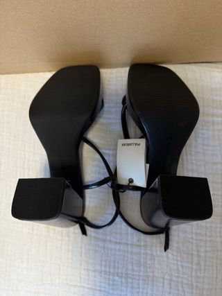 Sandalias de fiesta tacón plataforma negras