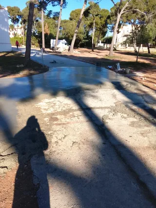 Cemento liso recién hecho