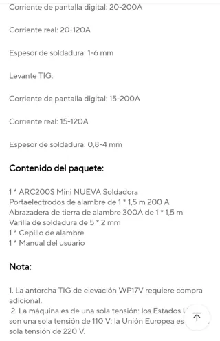 Soldador Inverter ARC 200D MINI