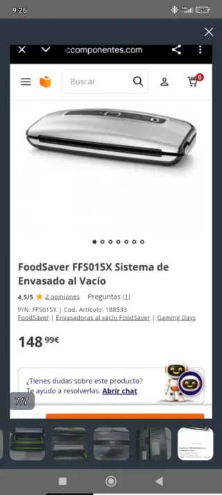 Envasadora al vacío FoodSaver