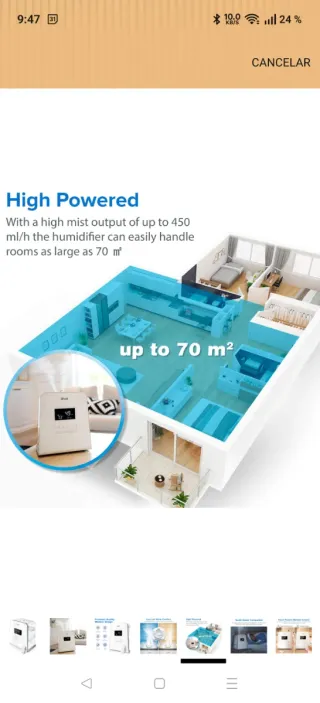 Humidificador Levoit Ultrasónico 5.5L Blanco.