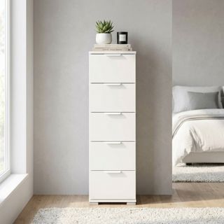 Cassettiera 5 Cassetti Bianco Truciolare H103cm