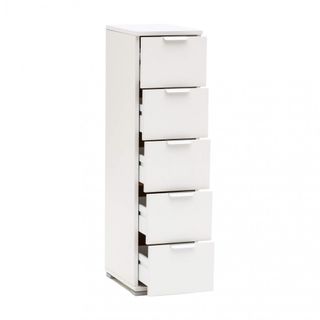 Cassettiera 5 Cassetti Bianco Truciolare H103cm