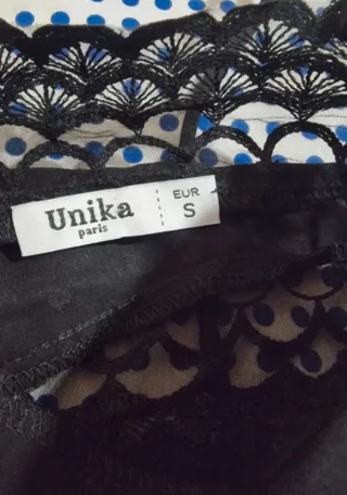 Blusa negra verano encaje mujer Talla S/M