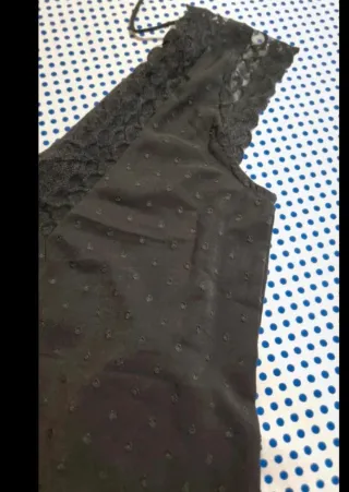 Blusa negra verano encaje mujer Talla S/M