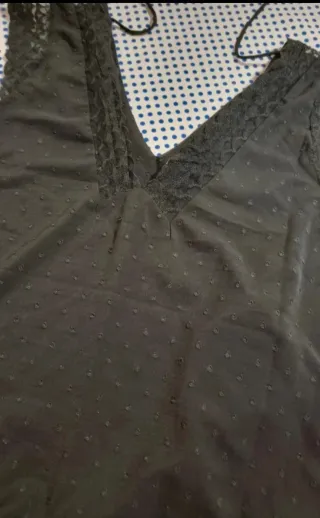 Blusa negra verano encaje mujer Talla S/M