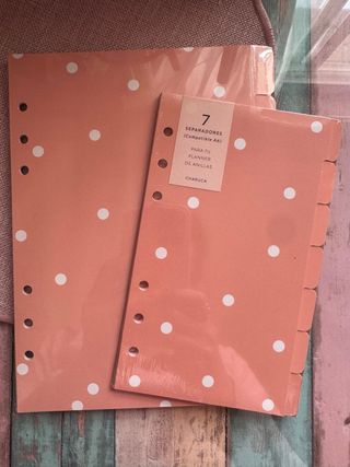 Separadores A6 Lunares Coral y A5