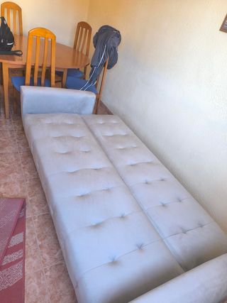 Sofá Cama Gris Terciopelo