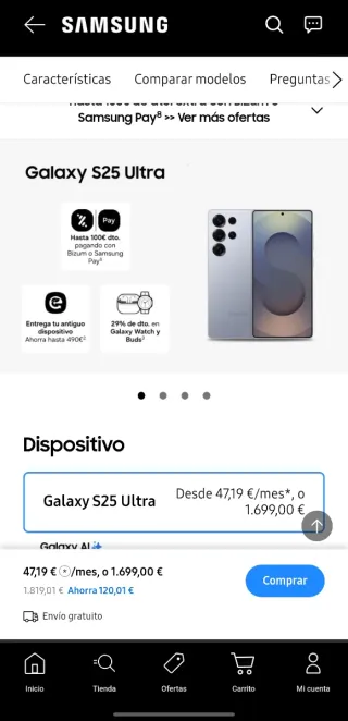 Samsung Galaxy S25 Ultra 1TB/12GB Titanio Azul