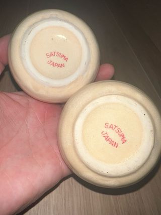 Pareja Jarrones Japoneses Cerámica Decorados