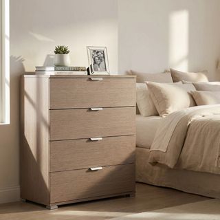 Cassettiera 4 Cassetti Rovere Grigio Mobile 85 cm