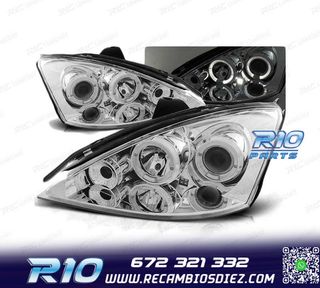 FAROS FORD FOCUS I FACELIFT 01-04 OJOS ANGEL CROMO
