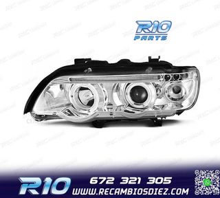 FAROS BMW X5 E53 99-03 OJOS ANGEL FONDO CROMO