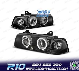 FAROS BMW E36 92-98 COUPE CCFL OJOS ANGEL FONDO NEGRO