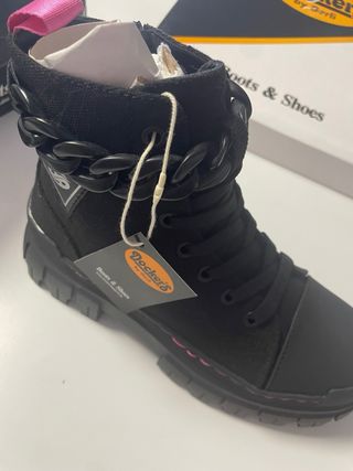 Botín Dockers Talla 36 Negro/Rosa