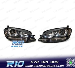 FAROS VOLKSWAGEN VW GOLF 7 12-17 XENON LUZ DIURNA DRL NEGRO