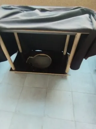 Mesa camilla cristal y tarima