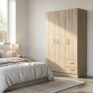 Armadio 3 Ante 2 Cassetti 190cm Olmo Camera Design