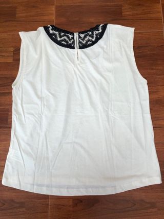 Camiseta Sfera Talla L Negra y Crudo