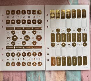 Pegatinas doradas para agenda Charuca / tamaño A5