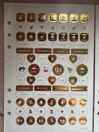 Pegatinas doradas para agenda Charuca / tamaño A5