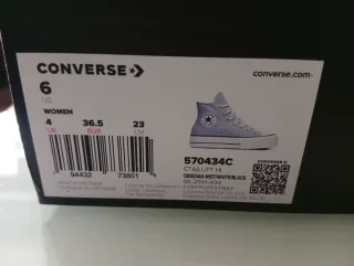 Converse Bota Alta Talla 36.5 Gris