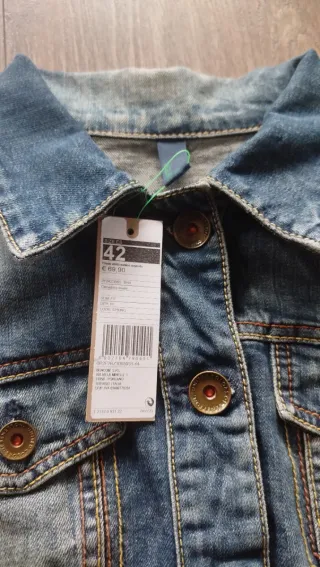 Cazadora vaquera corta Benetton de Mujer