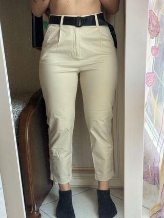 Pantaloni Bershka donna beige taglia M