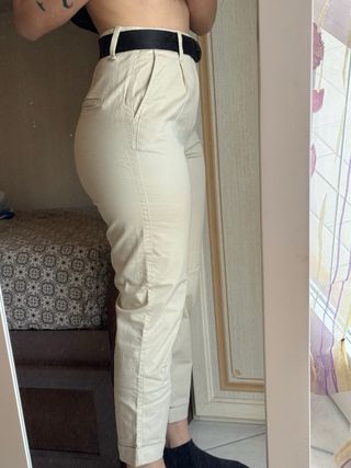 Pantaloni Bershka donna beige taglia M